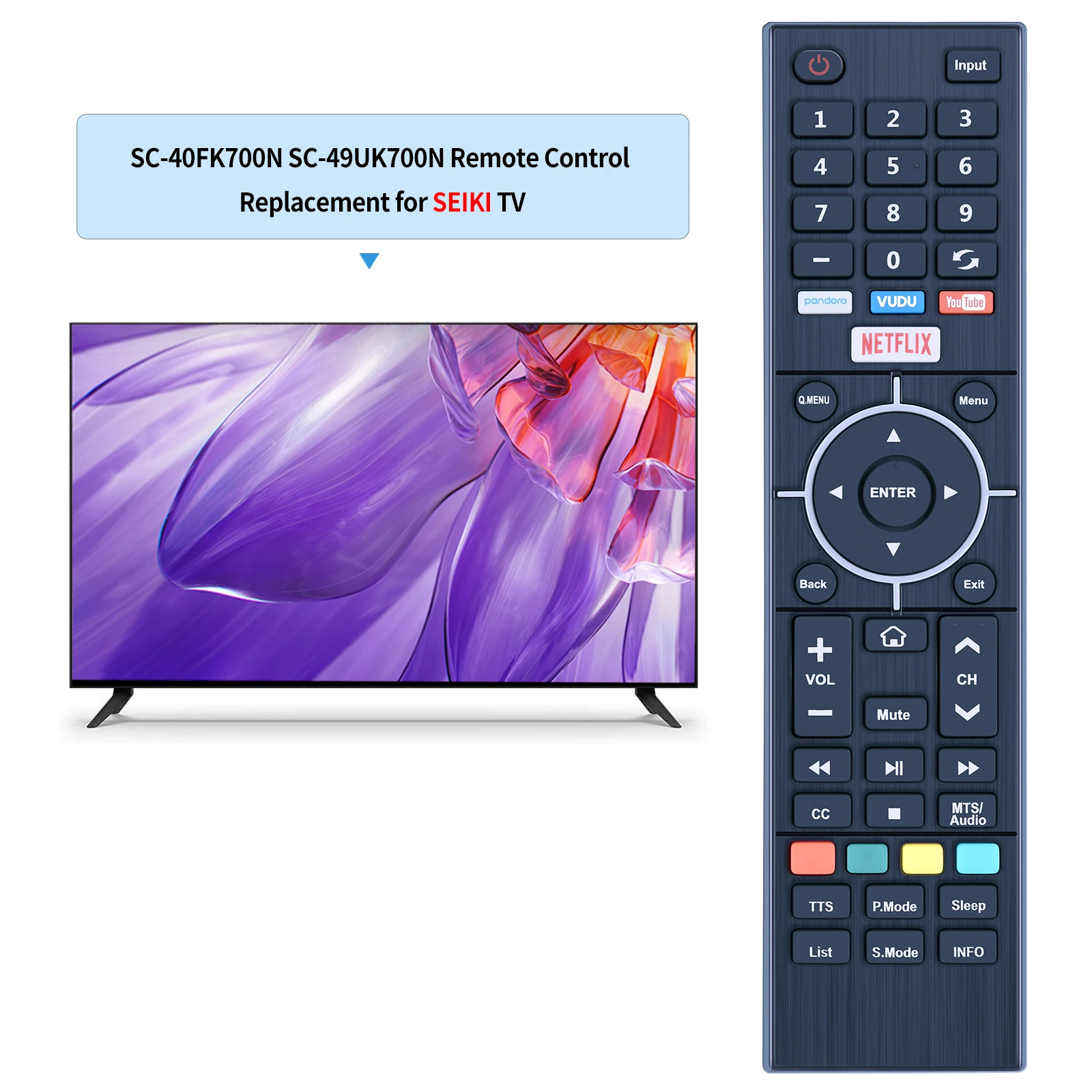 Neue Fernbedienung für Seiki Smart TV SC-32HK700N SC-40FK700N SC-55UK700N