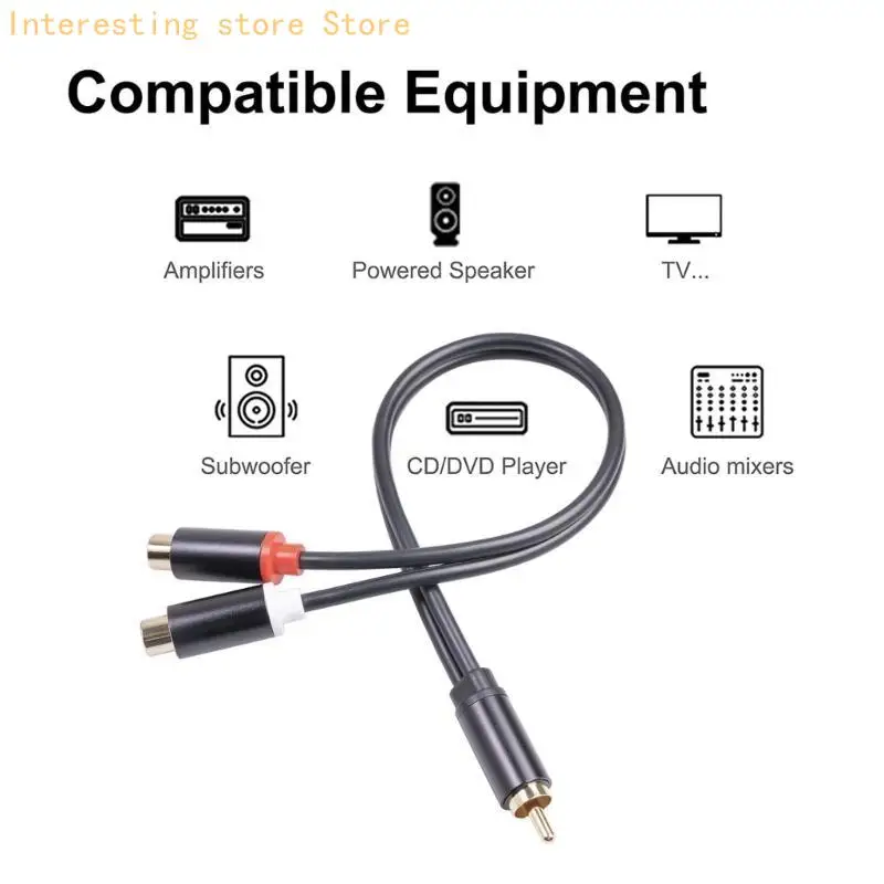 RCA-Stecker auf RCA-Buchse, Stereo-Kabel, Y-Stecker, 1 bis 2 RCA-Adapter 55KC – Detail 10