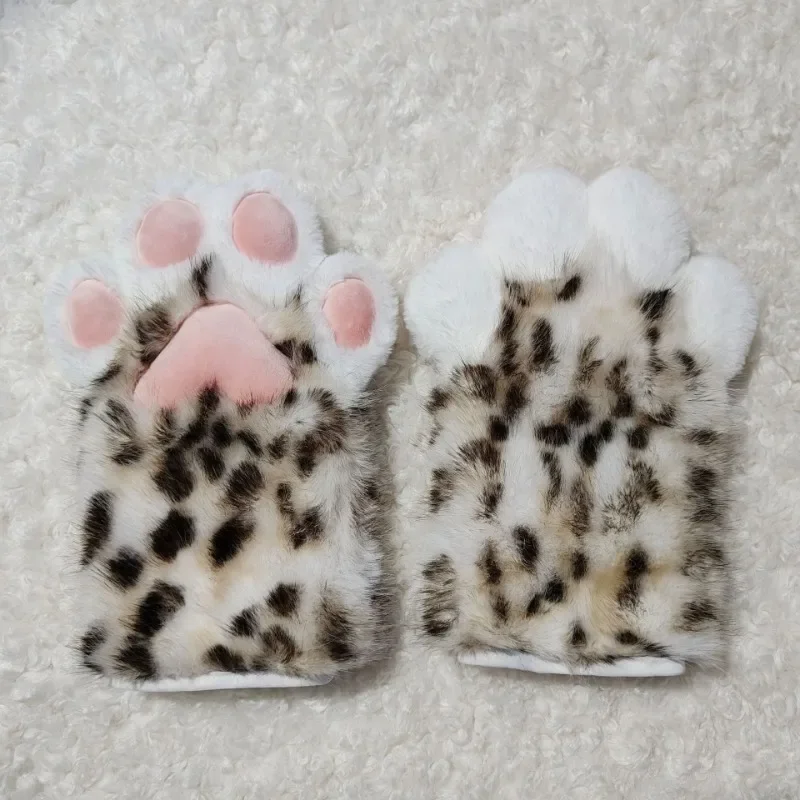 1Pair Fursuit Furry Animal Claw Nails Gloves Cosplay Costume Wearable Plush Animal Cat Paw Cosplay Props Performance Accessories
