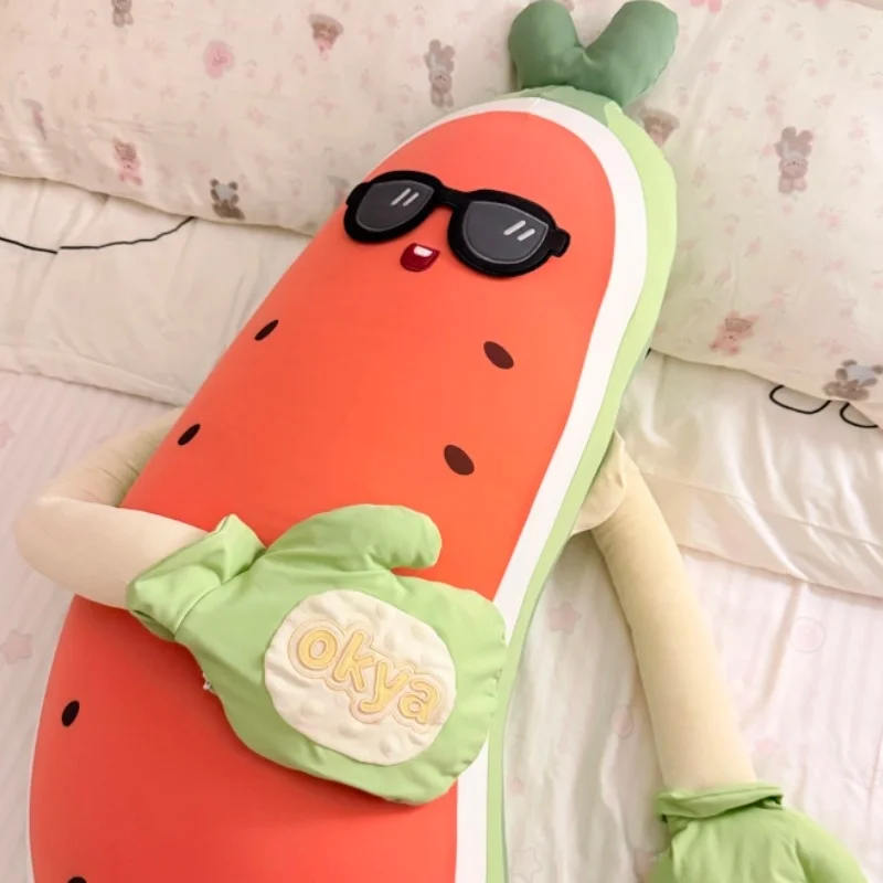 Okya Watermelon King Sleeping Plush  Patting Hugging Pillow Ice Silk Cooling Fabric Tapping Soothing Doll Plushie Cushion Toys