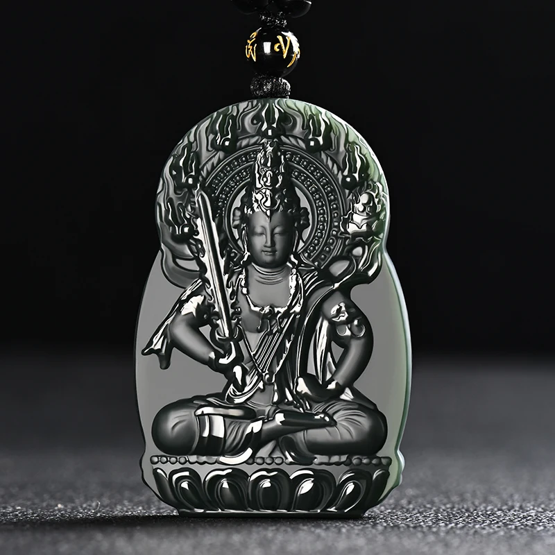 

Hetian jade natal Buddha Void Tibetan Bodhisattva jade pendant Xinjiang sapphire zodiac ox tiger patron saint men and women jade