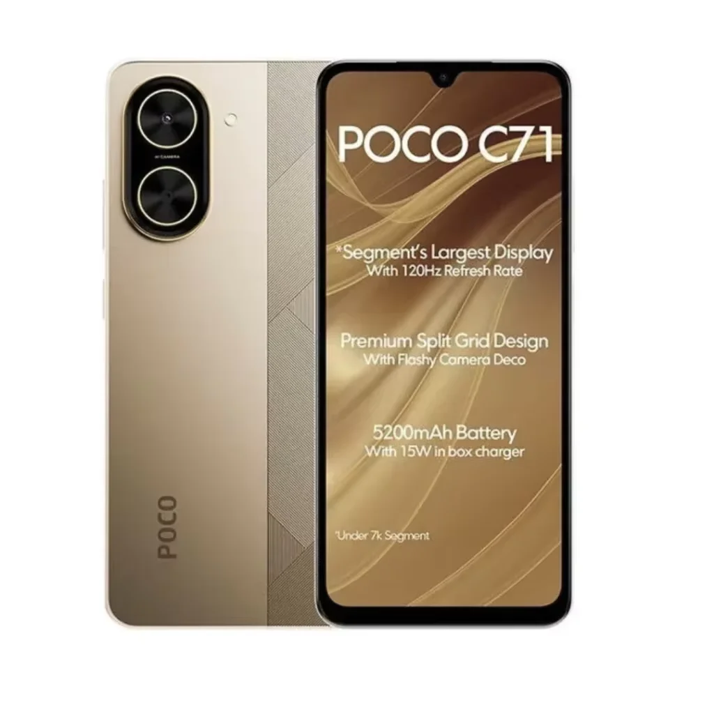 Poco C71 4G 64GB + 3GB RAM, 128GB/4GB RAM, Processador UNISOC T7250, Câmera 32 MP, Versão Global, Bateria 5200mAh ﻿ ﻿