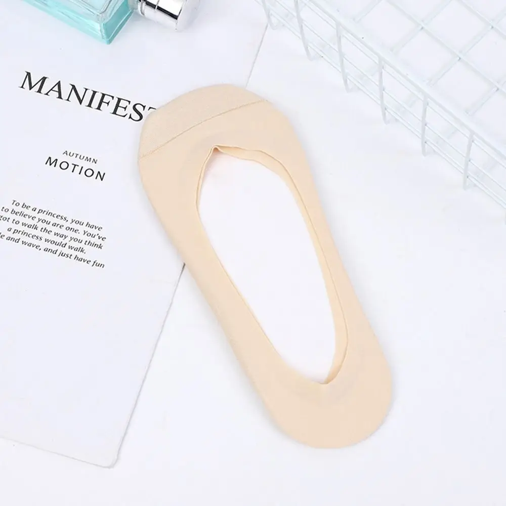 Chaussettes invisibles respirantes en silicone pour femmes, bouche peu profonde, absorption de la sueur coordonnante, chaussettes de bateau fines, chaussettes sans couture