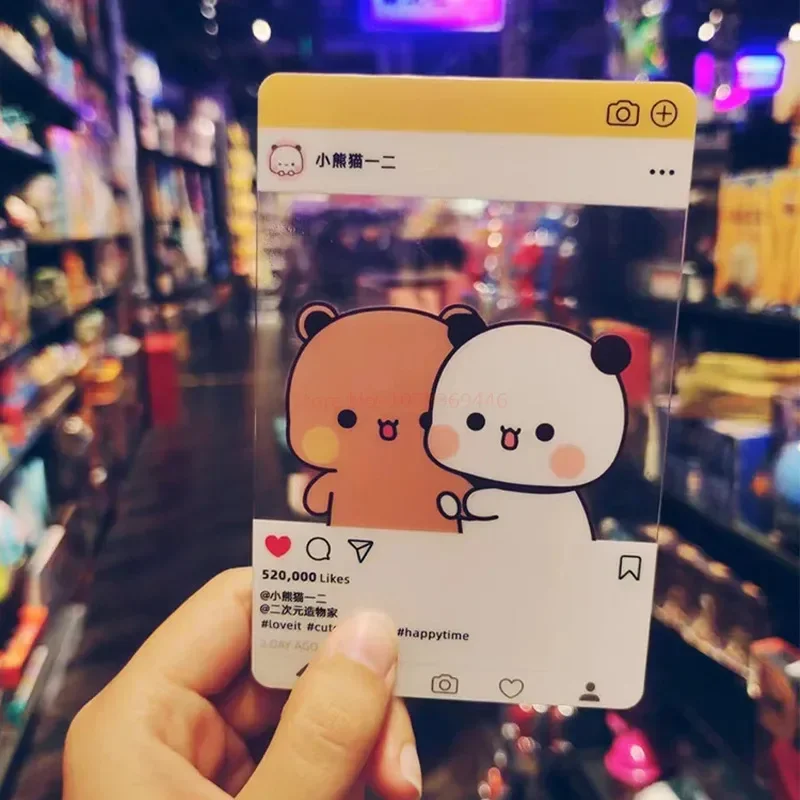 New Limited Edition Cute Lesser Panda Yier Bubu Acrylic Travel Card Cute Transparent Card Anime Collect Card Gifts Birthday Gift