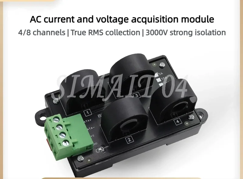 AC Current Voltage Acquisition Module to RS485 Output Isolated Current Mutual Inductance Sensor Closed Perforation