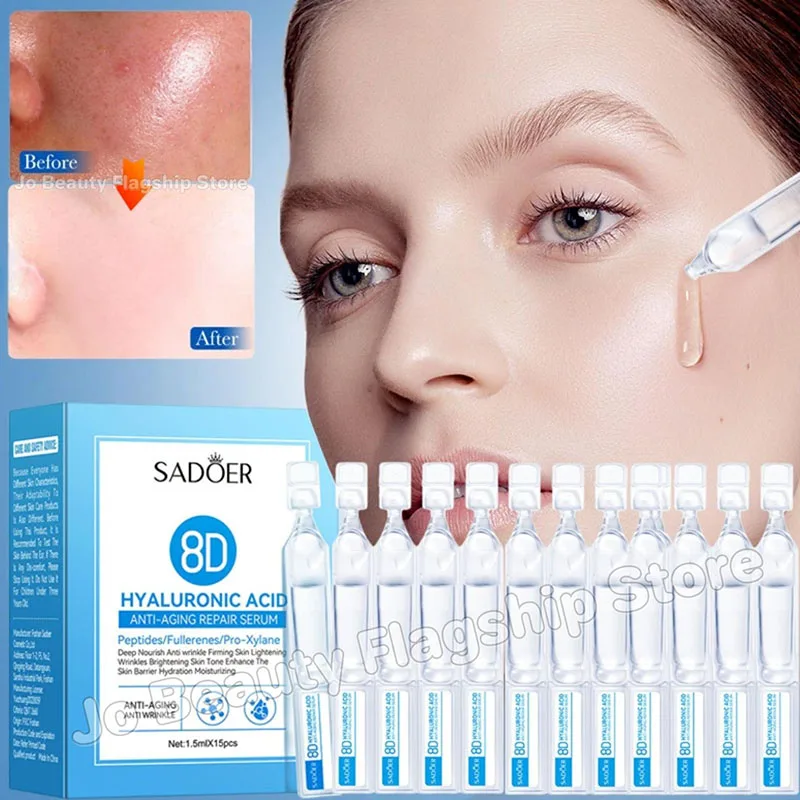 

Hyaluronic Acid Serum Anti-Aging for Face Neck Natural Organic Peptides Plumping Brightening Deep Moisturizing Firming Skin Care