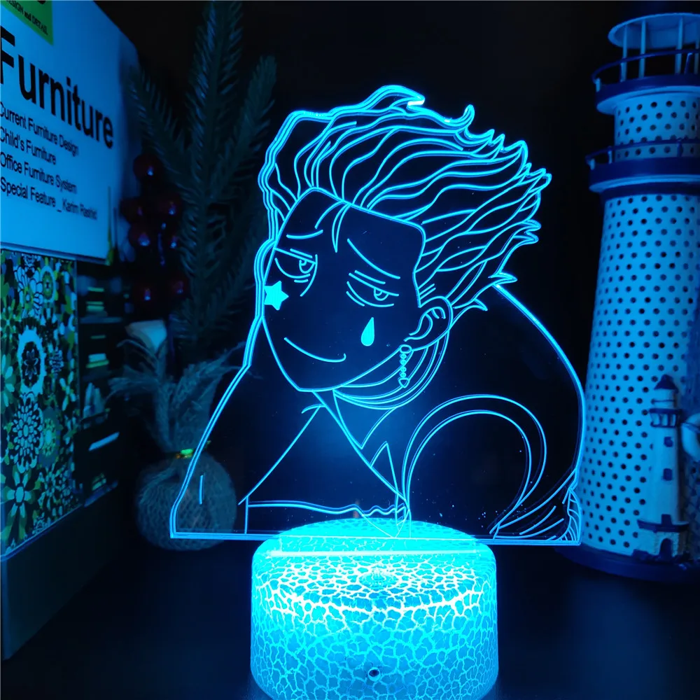 HUNTER×HUNTER 3D Visual Lamp Gon Killua Zoldyck Kurapika Hisoka LED Night Light Acrylic Illusion Table Lampara Toys Lighting