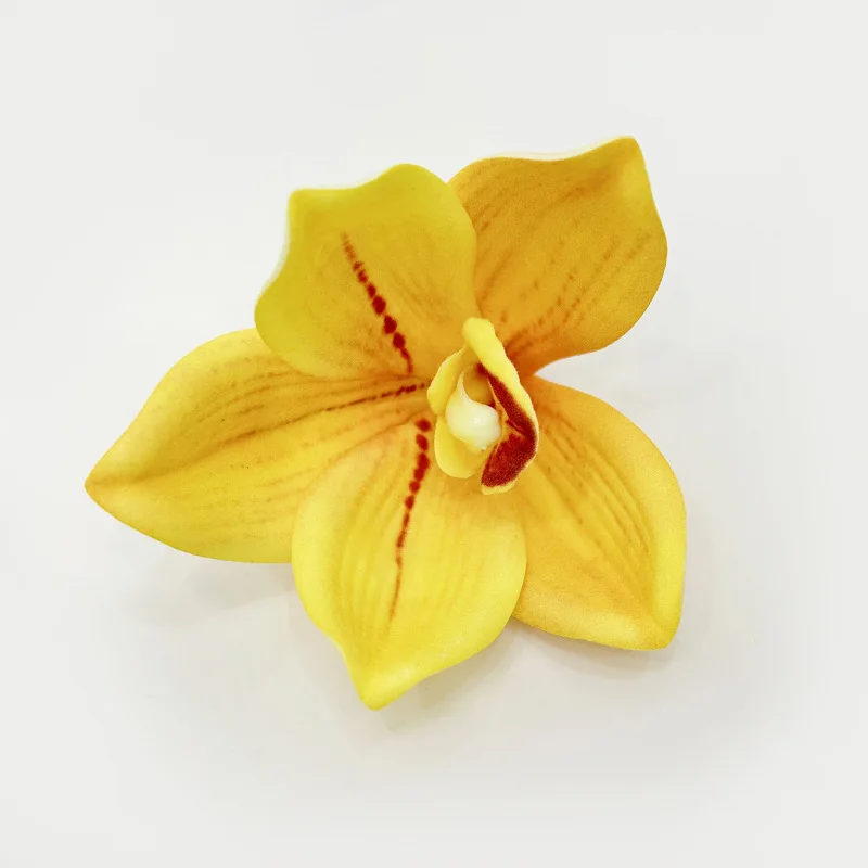 30 Stück Künstliche Silikon-Baumwoll-Cymbidium-Blütenköpfe DIY Geschenkbox Hochzeitsdekoration Blumenarrangement Geburtstagsfeier Heim-Orchideen – Detail 10