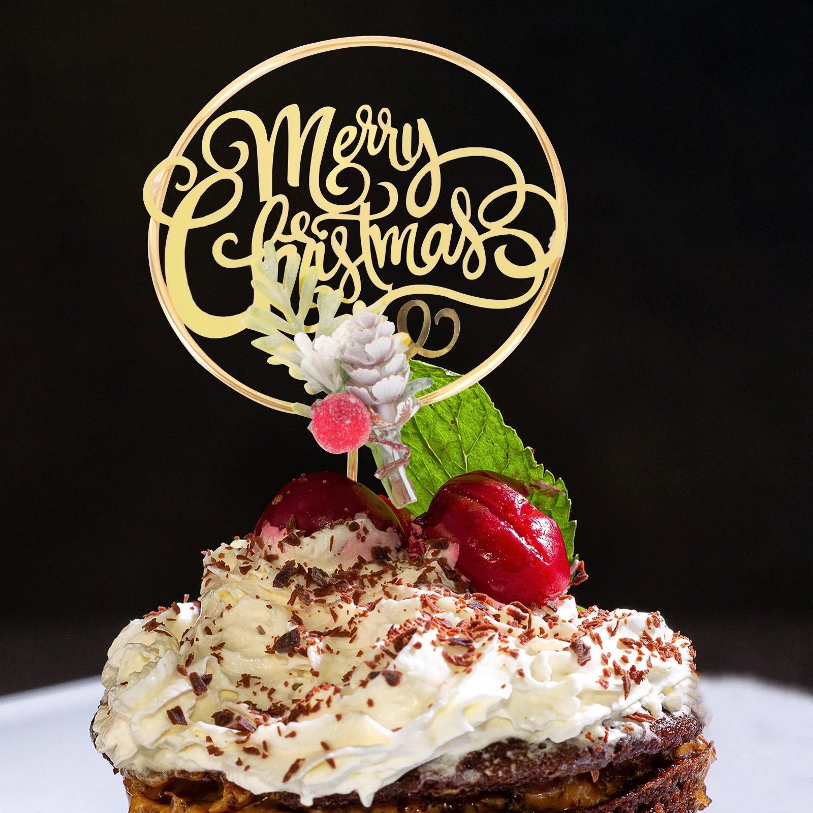 ウィンターケーキピック インサート カップケーキデコレーション デザートトッパー クリスマスベーキングデコレーション