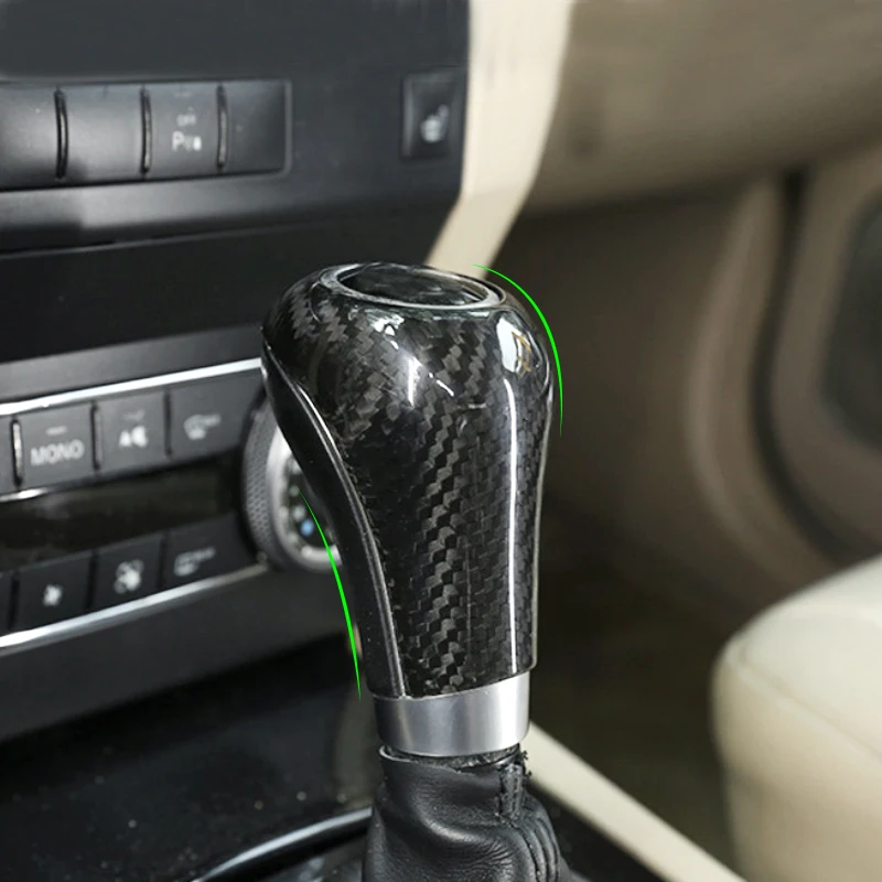 

For Mercedes Benz C E GLK Class W204 W212 X204 2007 - 2013 Car Carbon Fiber Central Control Gear Shift Knob Head Cover Trim