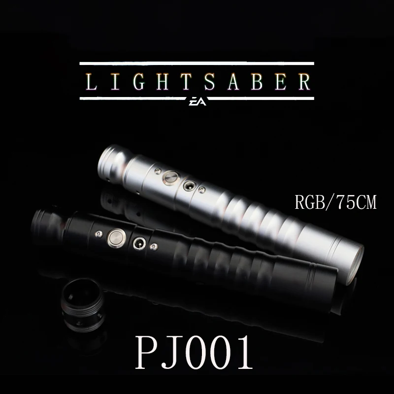 75cm Jedi Knight Rgb 7-color Lightsaber Metal Handle Vibration Sound Effect Cosplay Boy Collection Toy Christmas Halloween Gift