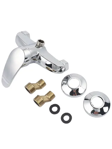 Imagen 2 del producto Grifo de ducha montado en la pared, baños, bañeras, acabado cromado, grifo mezclador, grifo de ducha de repuesto, plata, alta calidad