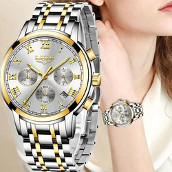 2024 LIGE Top Luxury Women Watch Luminous Date Waterproof Ladies Watches Bracelet Quartz Wristwatch For Women Relogios Feminino