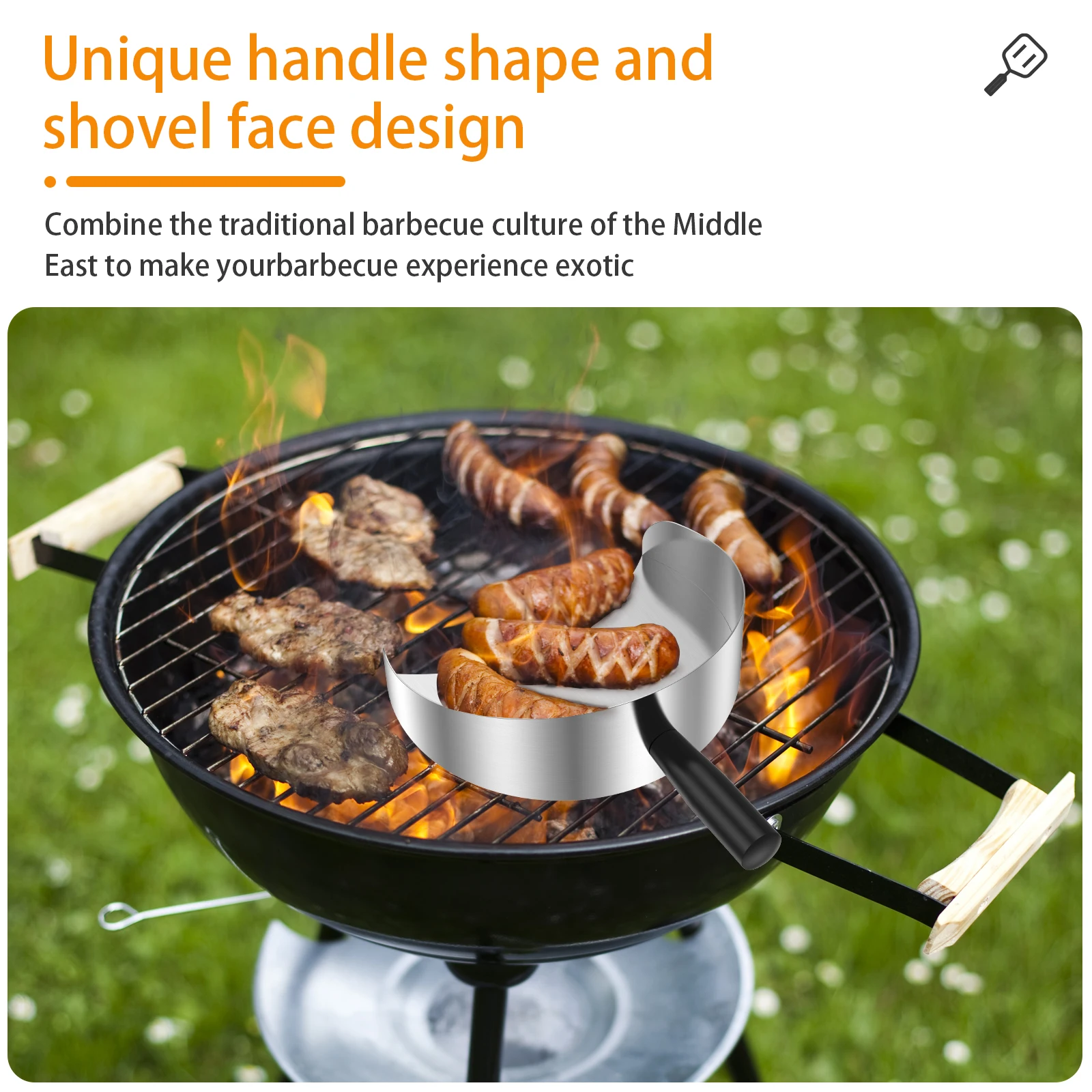يده كباب دونر شوف المشواة الصيد عموم اللحوم الماسك الفولاذ المقاوم للصدأ المشواة اللحوم مجرفة غير عصا المقالي للشواء #3