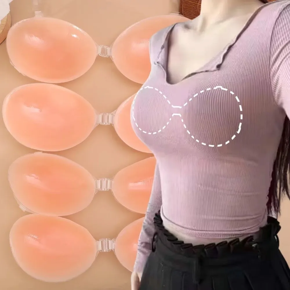 

Silicone Invisible Breast Patch Push Up Self-Adhesive Chest Sticky Bra Sticky Gel Pads Front Closure Sponge Bra Pads