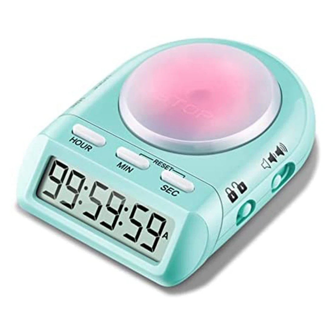 Digital Kitchen Timer with 100 Hour Clock Count Down for Kid Teacher Cook,45° Display LCD&Security Lock,Time Management