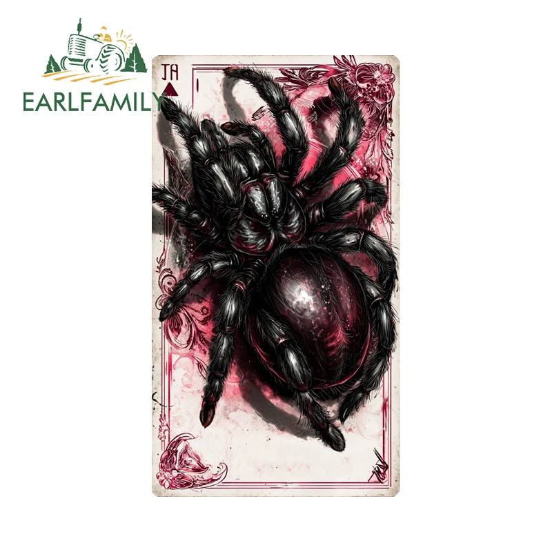 EARLFAMILY Vintage Spider Cards Design Car Stickers Cool Personality Racing Drifting Surfboard Decals Scratch-Proof Car Goods