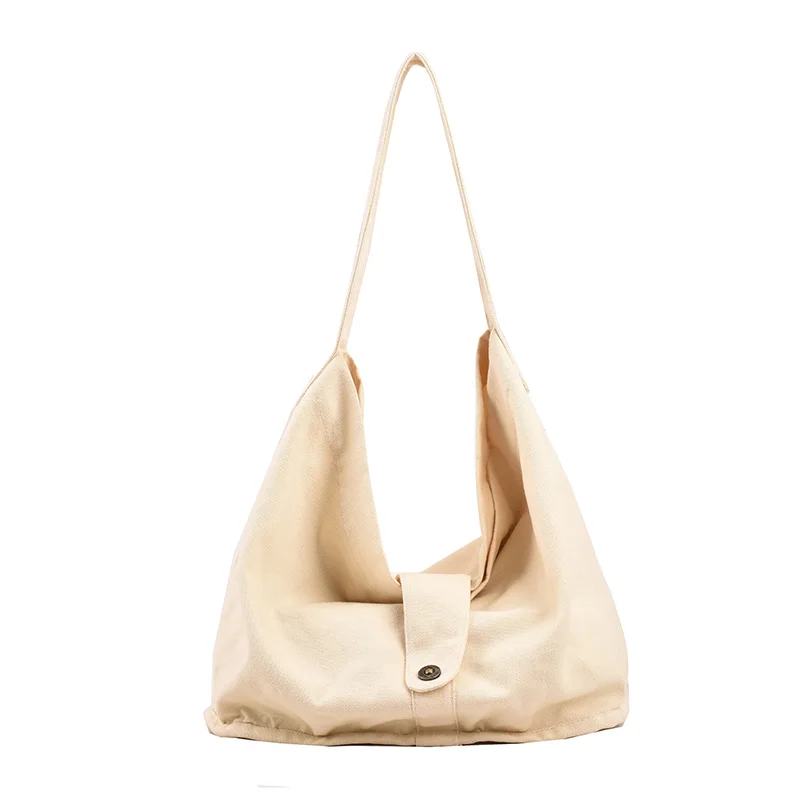Canvas Bags For Women 2022 Solid Shoulder Bag Large Capacity Crossbody Bags Casual Shopping Eco Bag Korean Messenger Bag Y2K Sac
