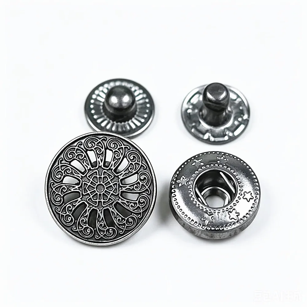 Round Metal Snap Fastener Poppers, Press Studs Kit, diy Sewing Leather Craft for Clothing Coat Bag, 17mm, 10sets