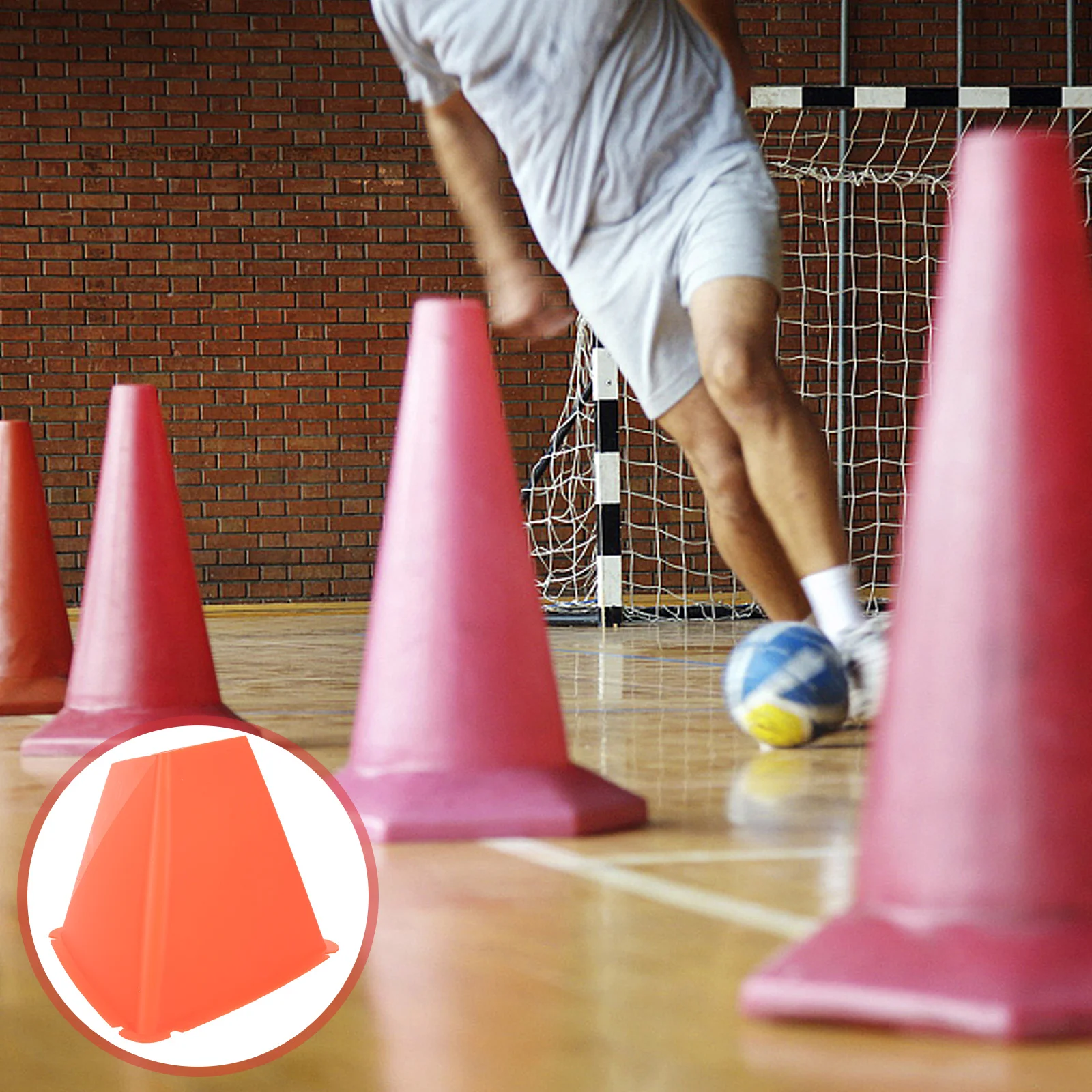 

6pcs Orange PE Material Soccer Training Cones for Sports Agility Football Equipment Triangle Barrel Obstacle Markers