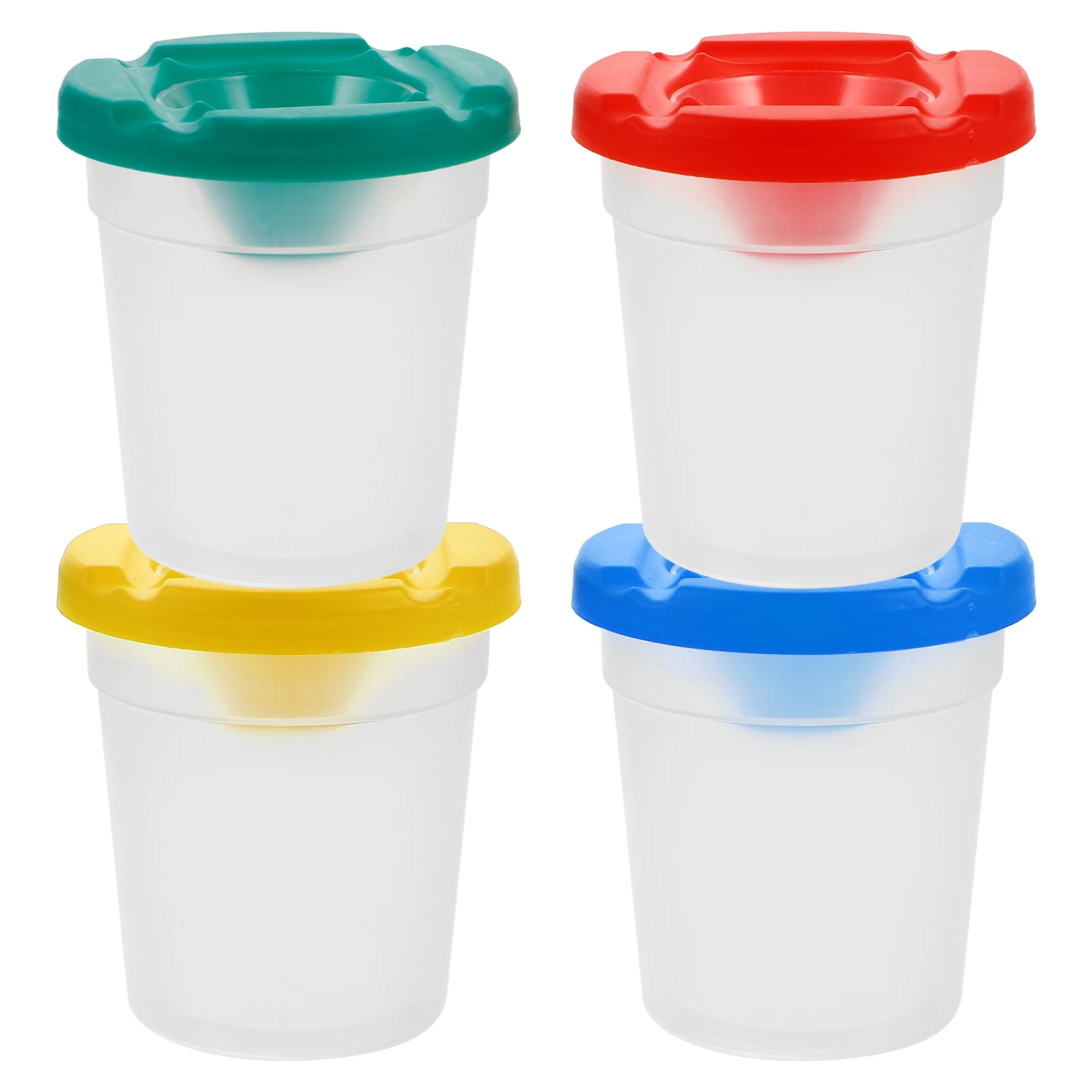 

4pcs Rotating Pen Wash Bucket Kids Painting Cleaning Basin ABS Material Reusable Lightweight Compact Storage Class Craft