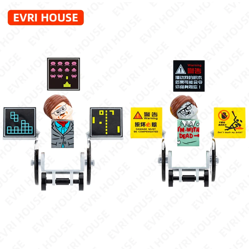 Stephen Zombie Mini Bricks Action Figures Building Blocks Wheelchair Accessory Toys For Children HN574 HN575