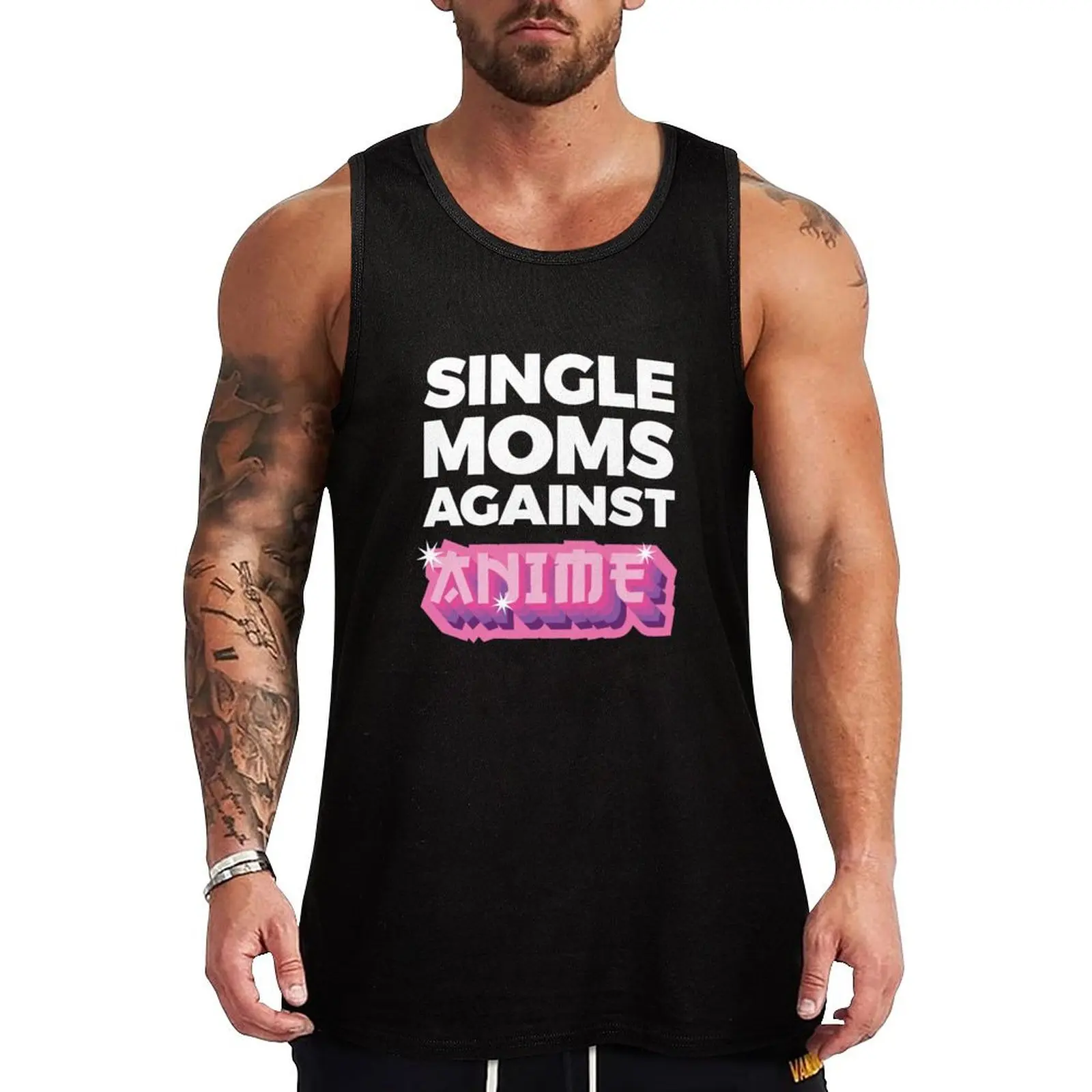 

Single Moms Against Anime Tank Top summer clothes man 2025 sleeveless muscle t-shirt
