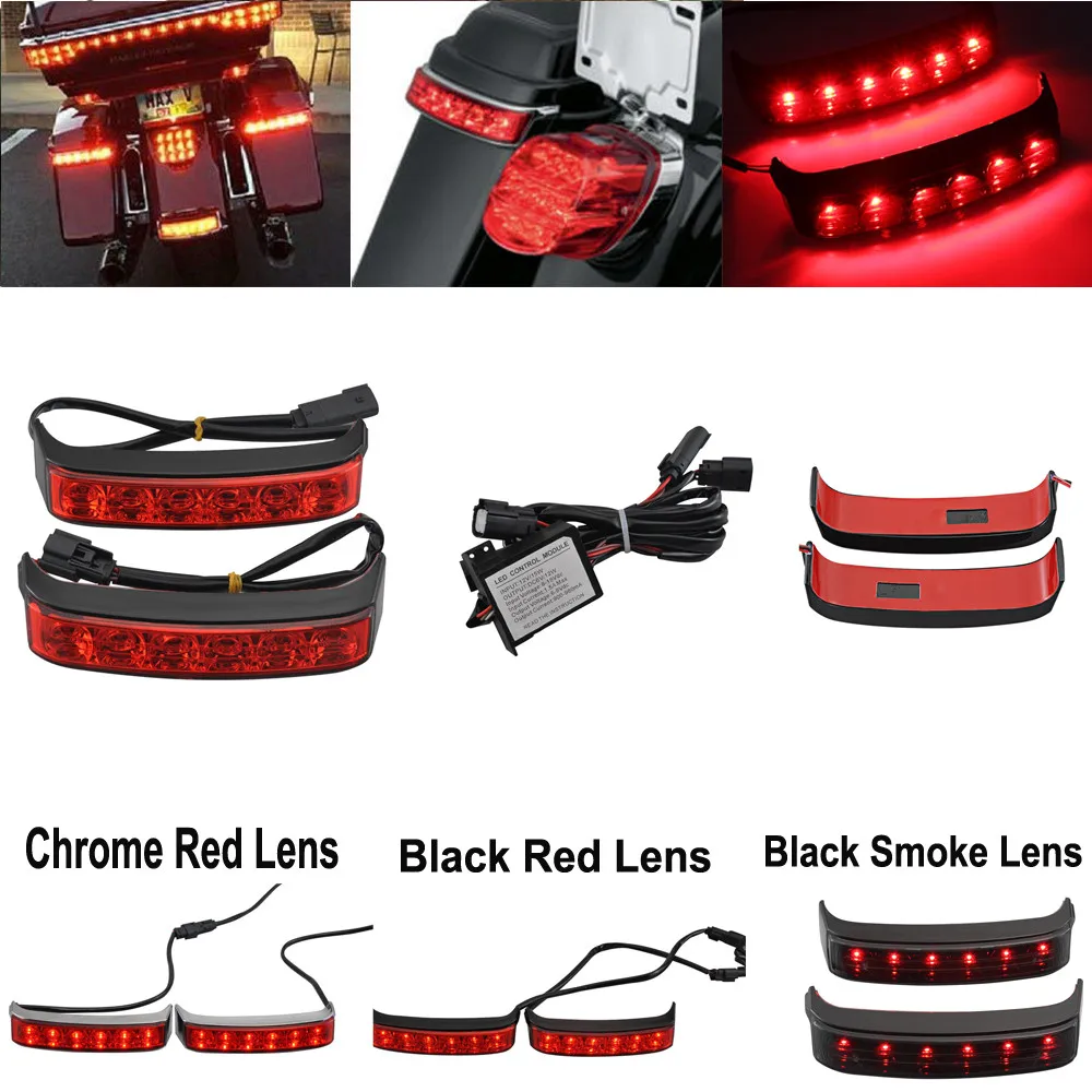 

Motorcycle LED Saddlebag Turn Signal Lamp Run Brake Indicator Light For Harley Touring Road King Street Glide Limited 2014-2022