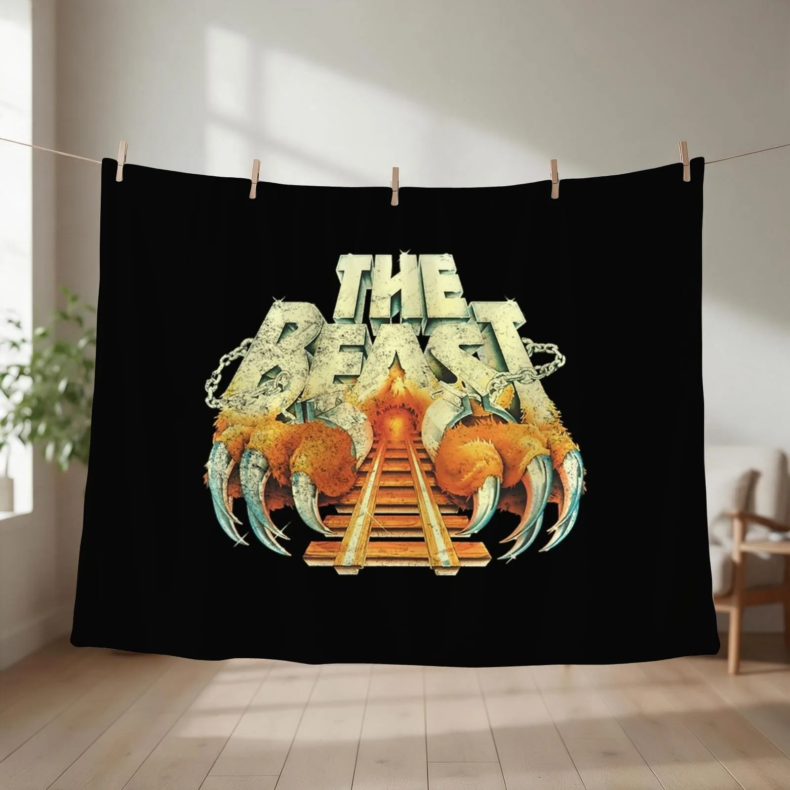 Kings Island T-ShirtThe Beast [Vintage Distressed] Throw Blanket couch cozy soft plush fuzzy picnic outdoor blanket