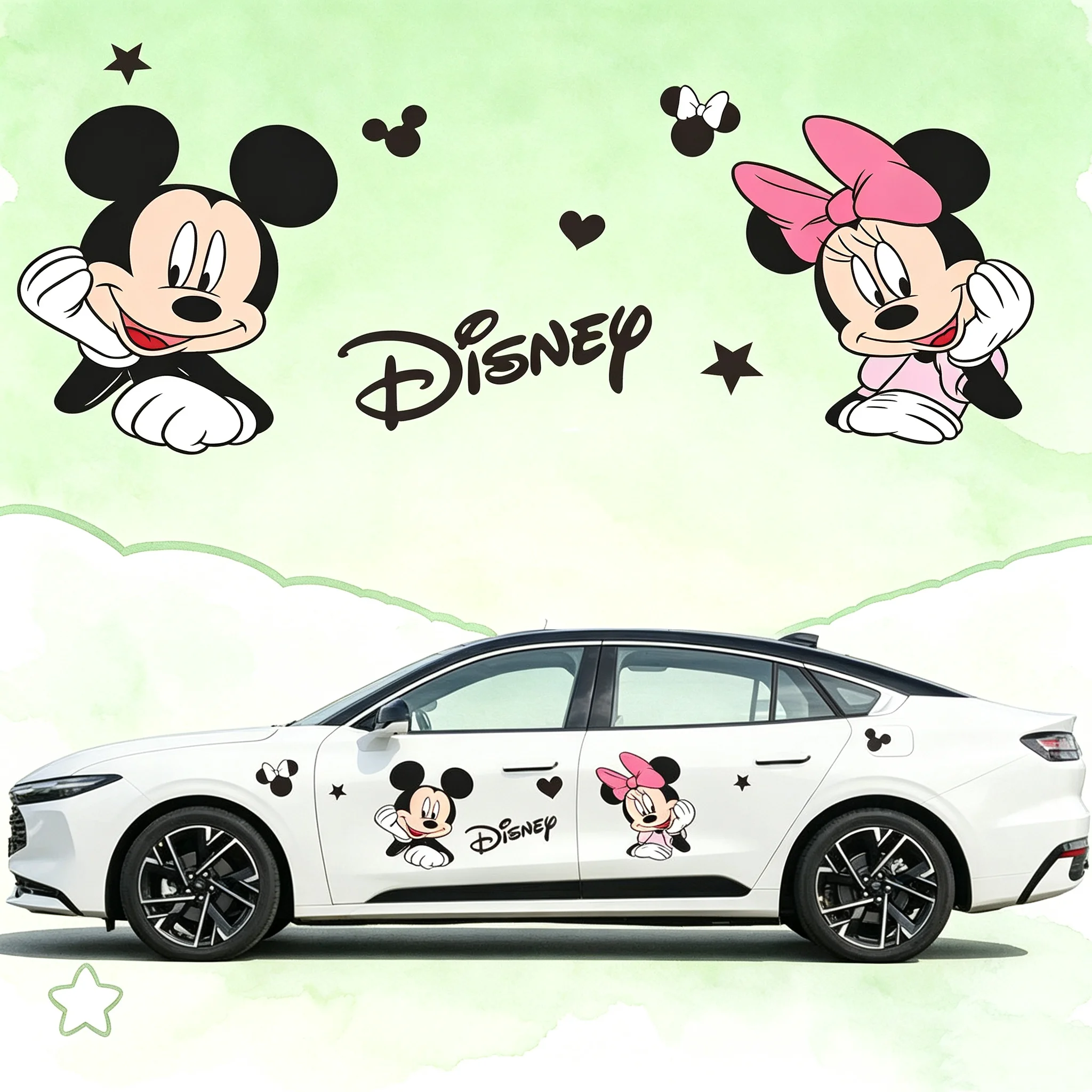 Pegatina Lateral para Carrocería Completa de Ford Mondeo, Diseño de Mickey Mouse de Disney, Vinilo Decorativo para Auto, Autoadhesivo a Todo Color