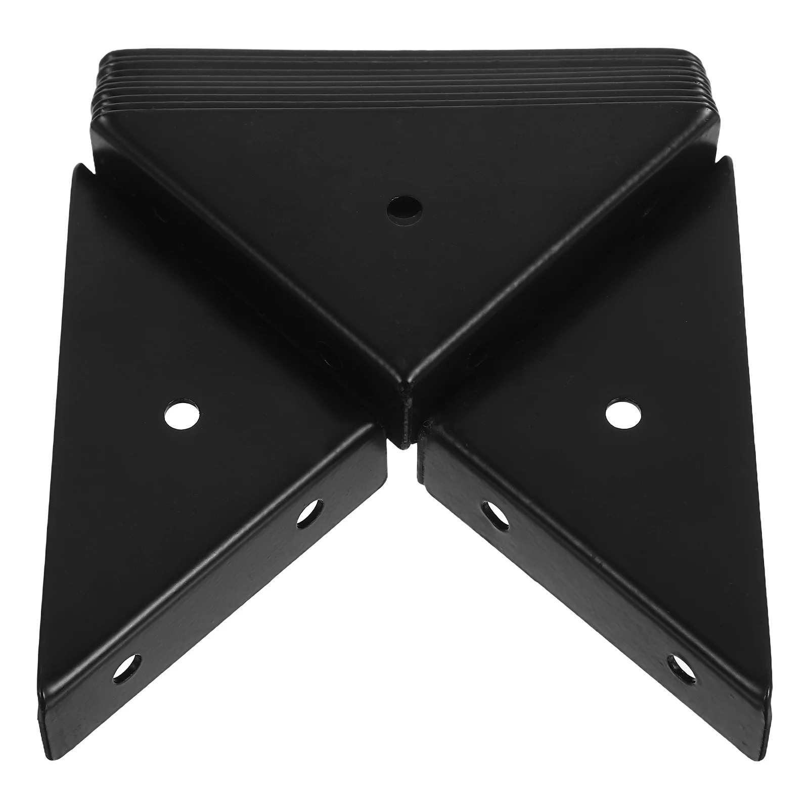 

12 Pcs Furniture Three sided Corner Brackets Thickened Black Large Triangle Cabinet Connectors Wood Desk Sturdy Reinforcement