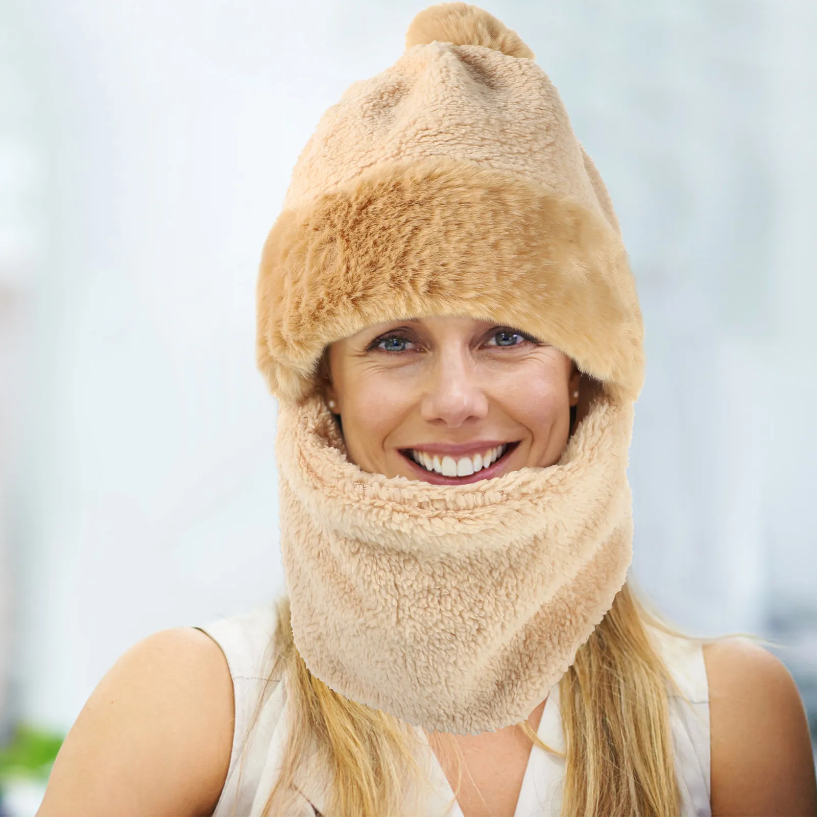 

Зимняя теплая шапка для женщин, многофункциональный шарф-маска, термошапка, вязаная, для активного отдыха, защита лица, для катания на лыжах и сноуборде