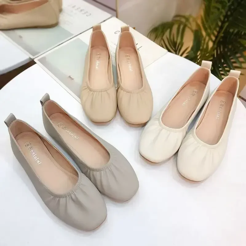 

Round Toe Woman Flats Casual Korean Style Shoes For Women Beau Today Luxury Brand Social Hot Trendy Cheap Clearance Stylish