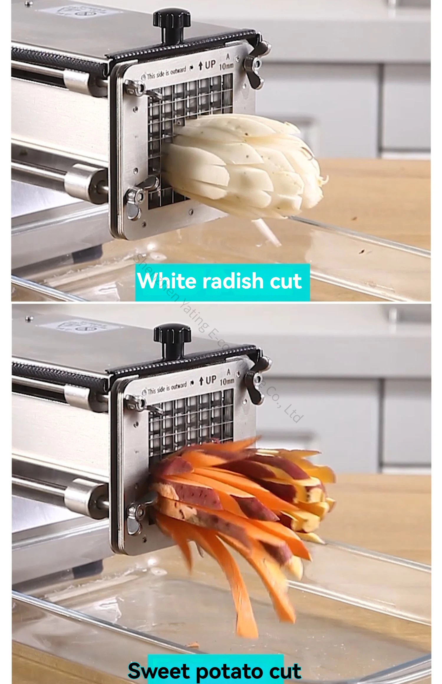 Electric Potato Slicer French Fry Cutter, Commercial Strip Cutting Machine for Cucumber and Radish