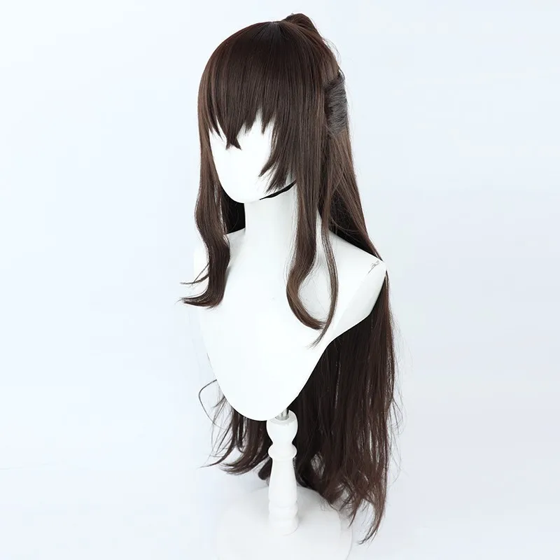 Bungo Stray Dogs – perruque de Cosplay marron avec queue de cheval, Osamu Dazai, Version cheveux longs, échangeable au genre, Version féminine