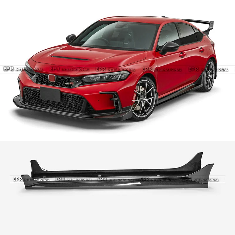 

For Honda Civic Type R FL5 2023-2024 Carbon Fiber Side Skirts MUGEN Style JDM Aero Kit 2PCS - Dry Carbon Look Body Kit