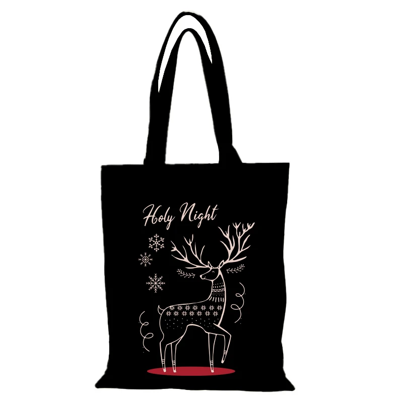 New Year Gift Man Tote Bag Woman Cartoon Merry Christmas Women's Shopping Bag Handbags Lady Bags Sac De Courses Eco Shopper the