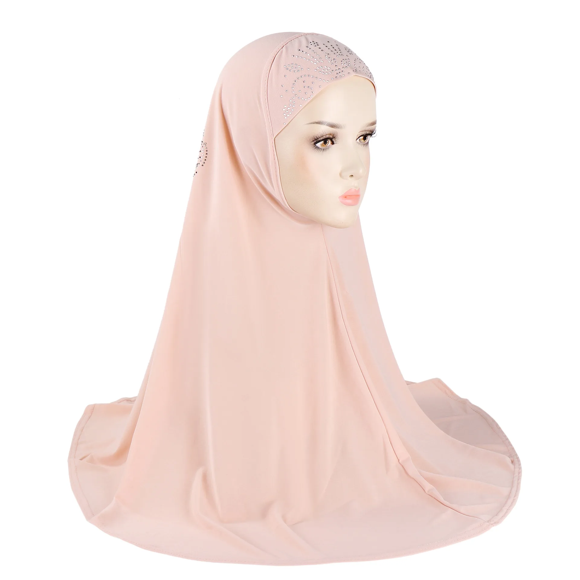 

70*70CM Hijab Amira Women Muslim Diamonds Flower Turban Instant Scarf Islamic Prayer Hijabs Hat Headscarf Arabic Ramadan Niqab