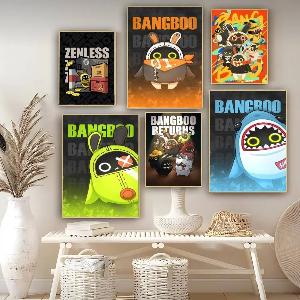 Zenless Zone Zero ZZZ Bangboo Whitepaper Poster Retro Kraft Paper Sticker DIY Room Bar Cafe Vintage Decorative Painting