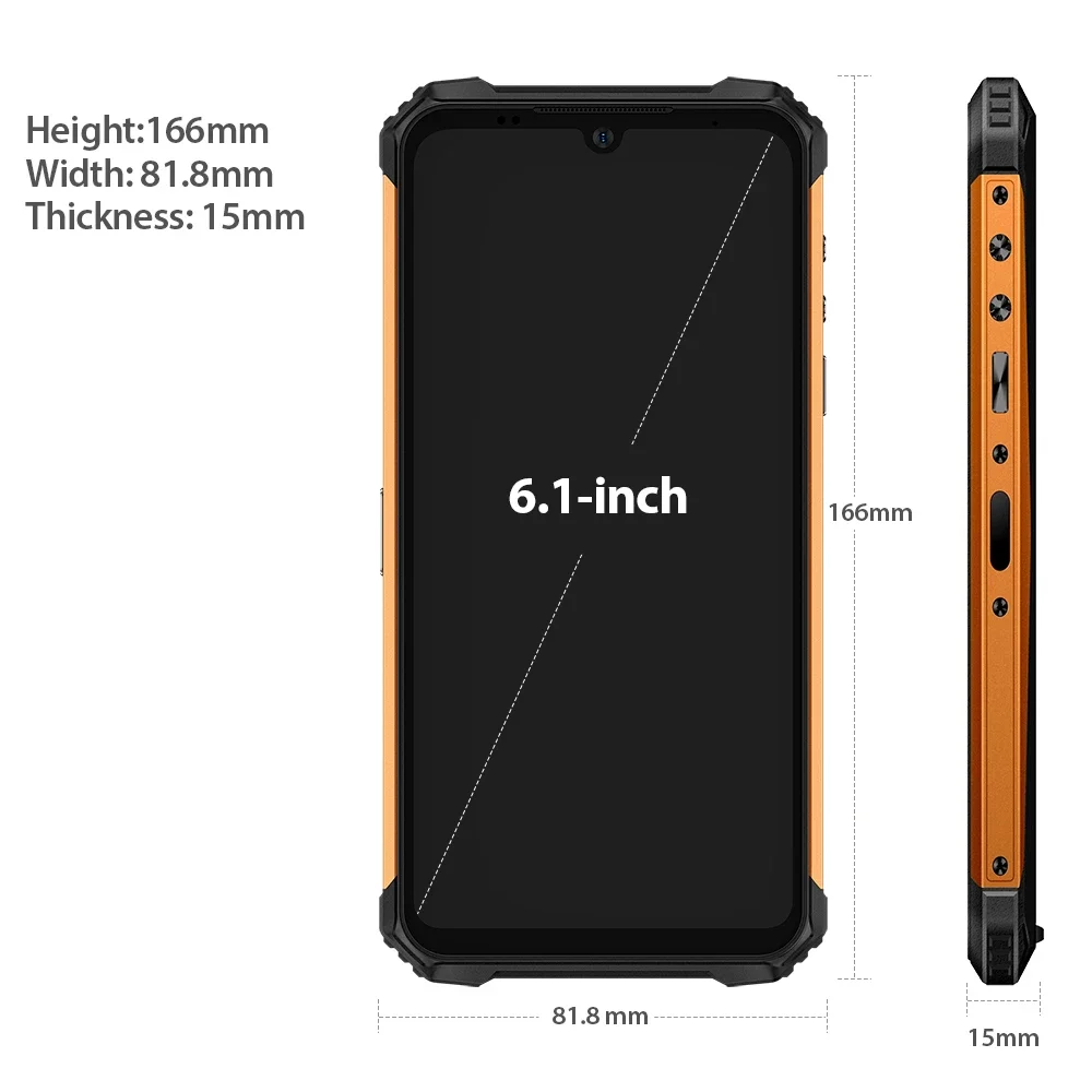 Ulefone Pantser 8 Robuuste Smartphone Android 11 6.1 "4Gb 64Gb 16mp Drievoudige Camera Gezicht-Id Vingerafdruk-ID 5580Mah Mobiele Telefoon Gebruikt Alles