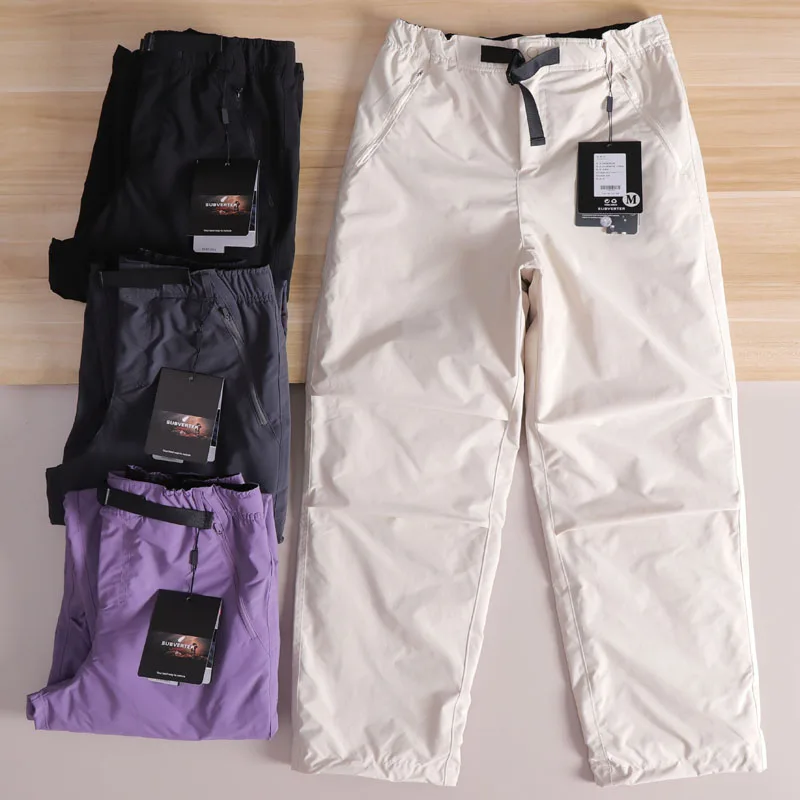 

Couple's Outdoor Waterproof Bule Strap Fce Lined Casual Pants Soft ell Trousers for Hiking And Cam ex