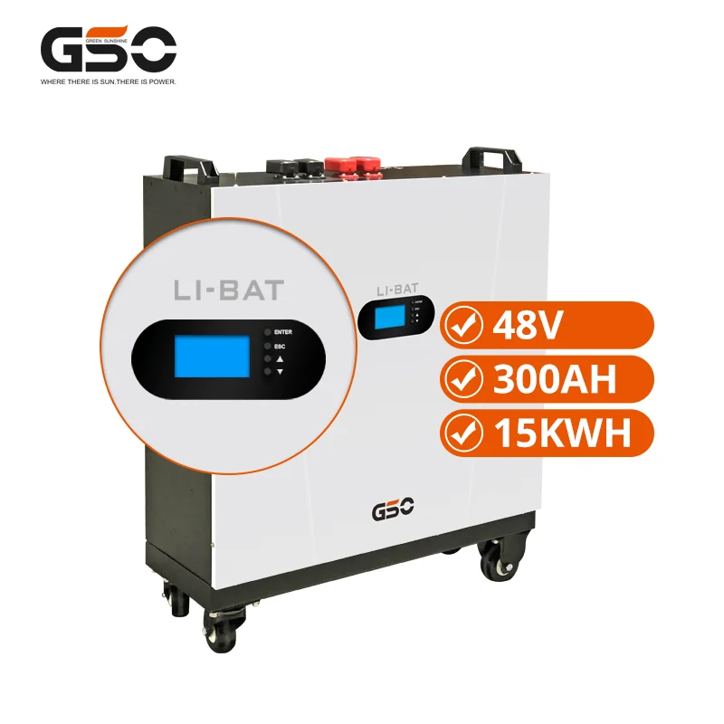 GSO Battery 48v 300ah Home Storage 15kwh lithium lifepo4 Solar Battery with Wheel