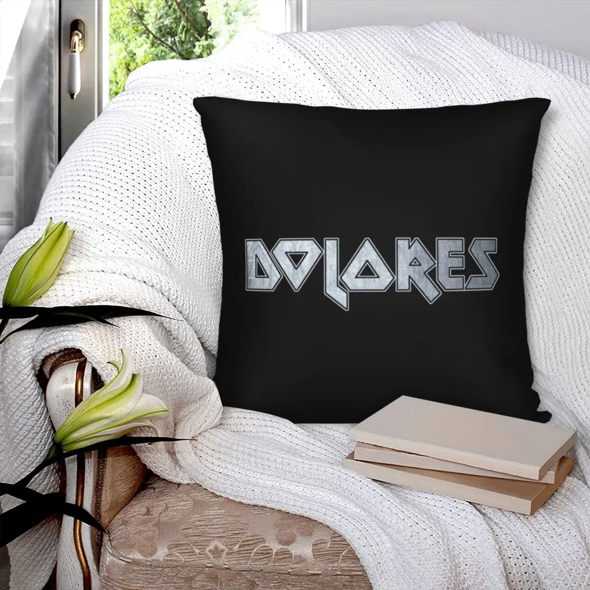 Heavy Metal Dolores Zipped Hoodie Square Pillowcase Polyester Pillow Cover Velvet Cushion Decor Comfort Throw Pillow for Bedroom