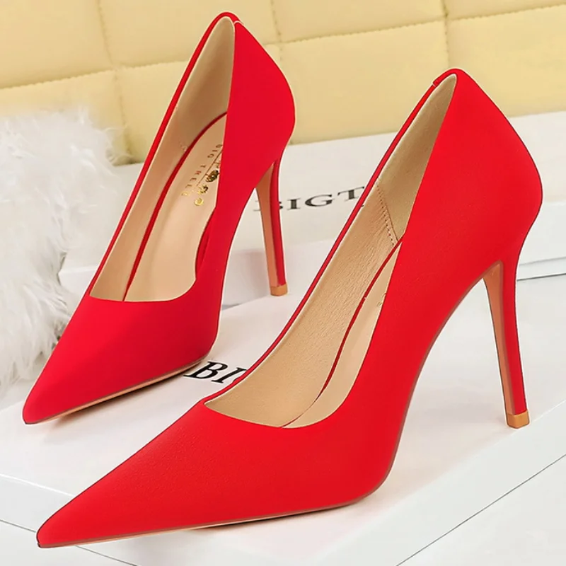 New Women 7cm 10cm High Heels Fashion Party Catwalk Pumps Pointed Toe Office Work Socialite Middle Low Heels Banquet Lady Shoes