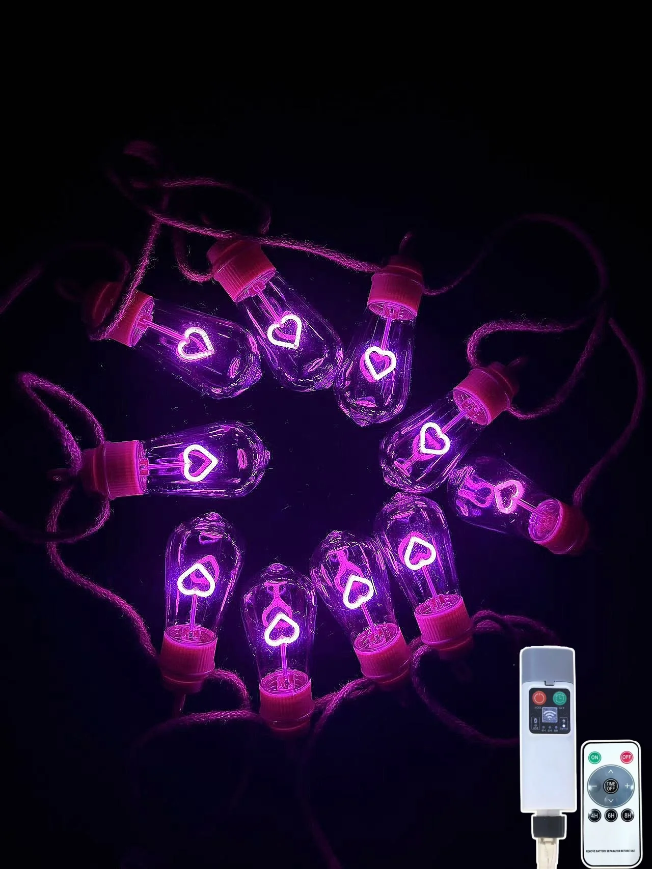 

1 шт. 5M10LED USB перезаряжаемая пеньковая веревка папайя световая строка, с пультом дистанционного управления, можно таймером, используется для балкона, украшения вечеринки