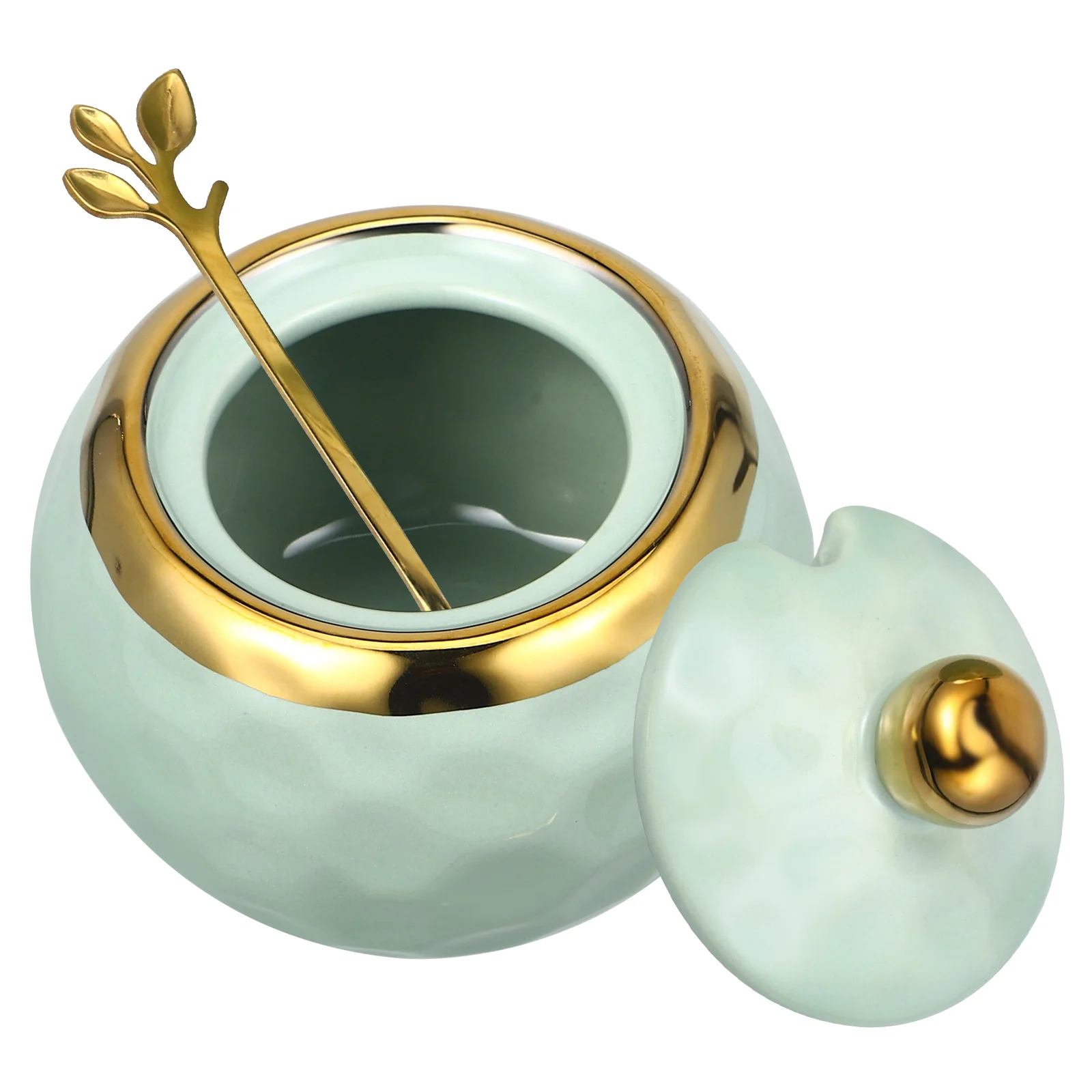 

Ceramic Condiment Jar with Lid for Kitchen Storage Salt Sugar Spice Bowl Seasoning Holder Container for Countertop Organization