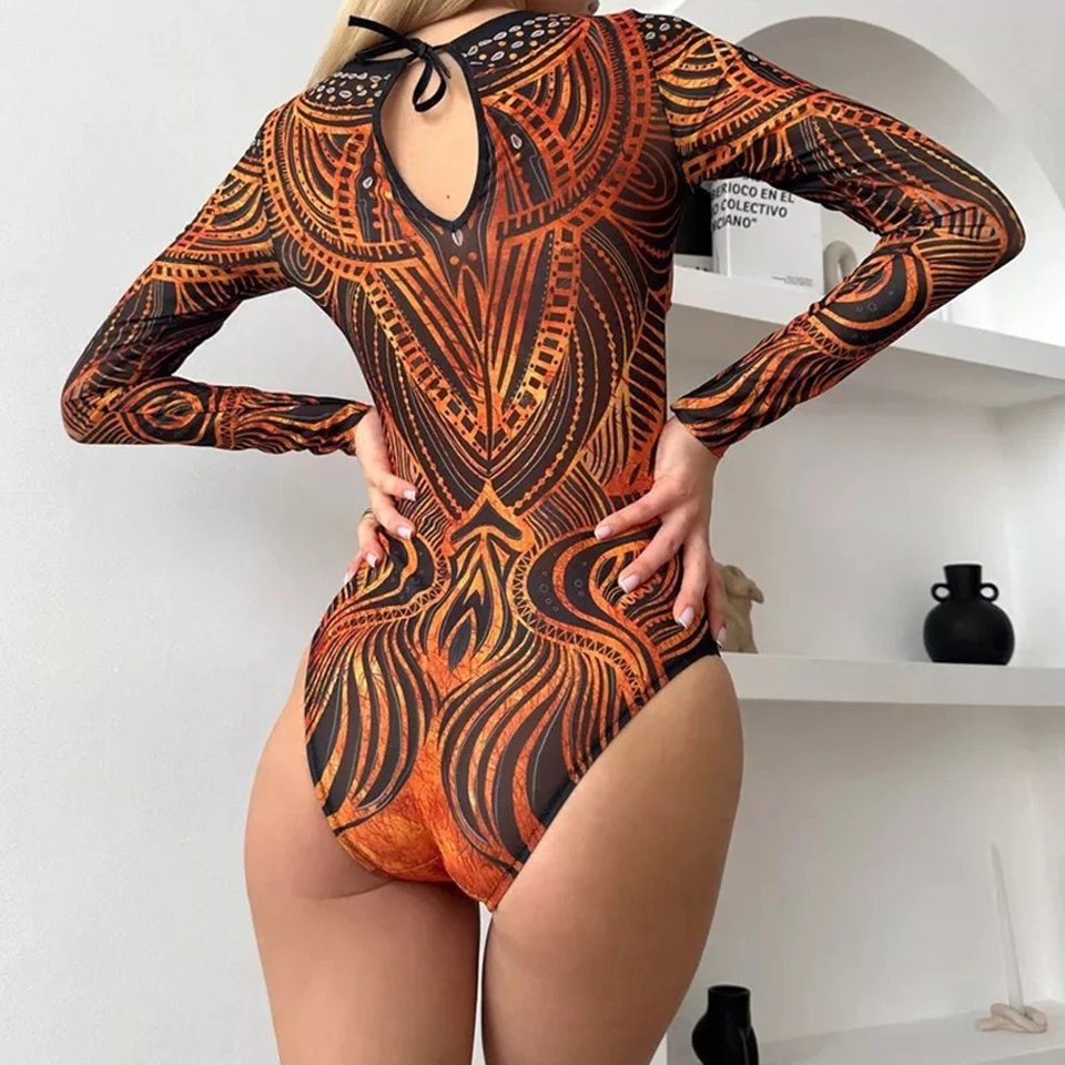 2025 Swimwear Women Long Sleeved Sun Protection One Piece Swimsuit For Female's Sports Bathers Swimming Bodysuit Beach купальник
