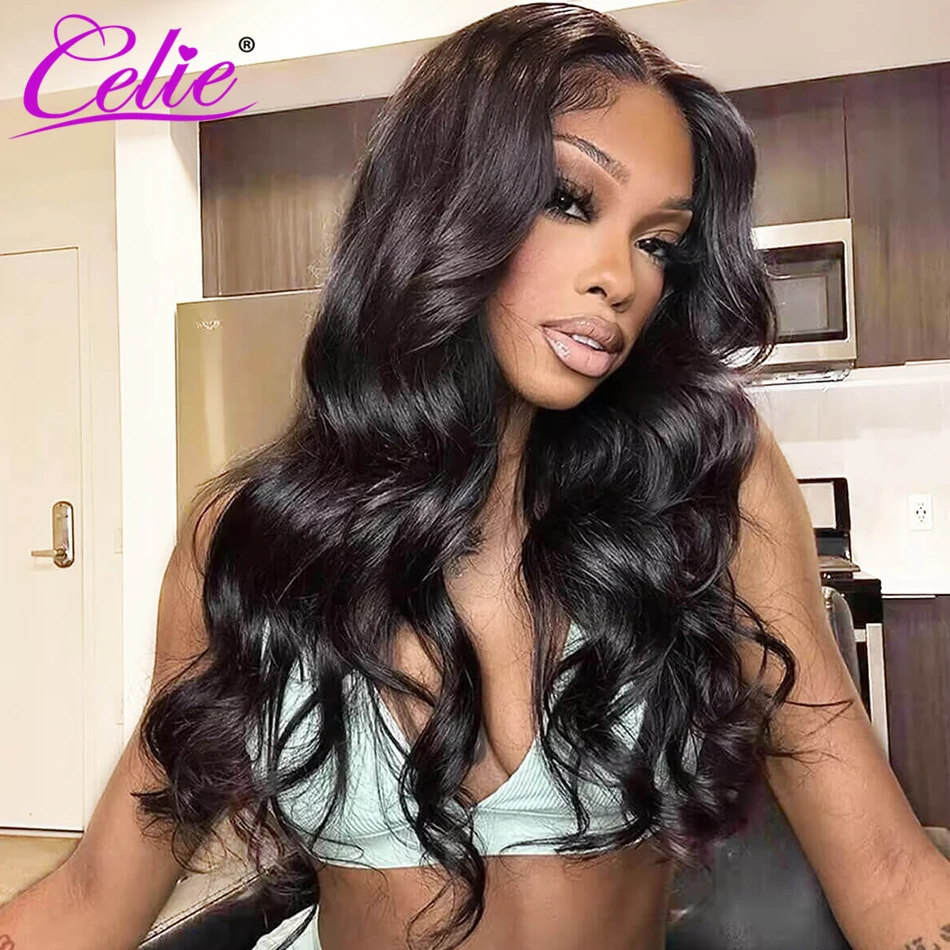 Celie 9×6 M-Cap Pre-bleached Knots Wear Go Glueless Wig Pre-everything Body Wave Wig Pre Cut HD Lace Remy Human Hair Wigs