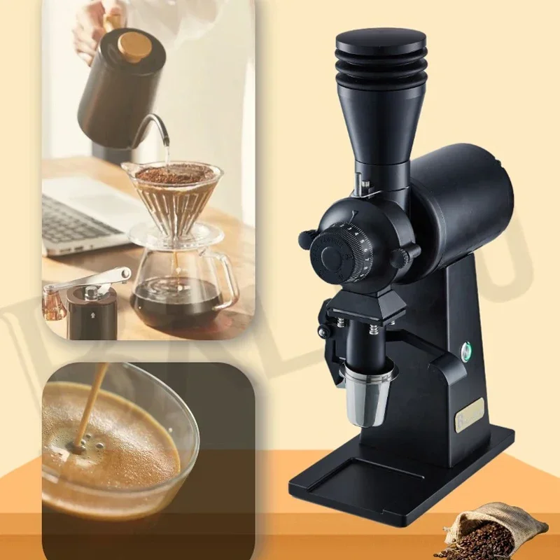 110V 220V 90MM Burr Flat Burr Ghost Teeth Italian Hand Brew Coffee Grinder Tea Electric Espresso Blow Hopper Coffee Grinder