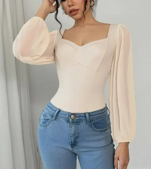 Sexy Long Sleeve V-Neck Jumpsuit for Women - usage example